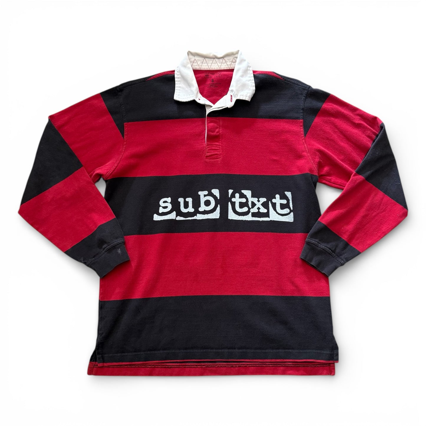SUBTXT INDUSTRIES SUBTXT RUGBY STAMP - RED / NAVY (1 of 1) Medium - sustainable skate/golf shoe made with recycled Blumaka foam and premium leather.
