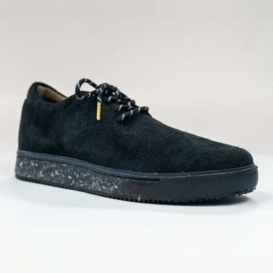SUBTXT INDUSTRIES THE MACAW LOCAL BLACK - sustainable skate/golf shoe made with recycled Blumaka foam and premium leather.