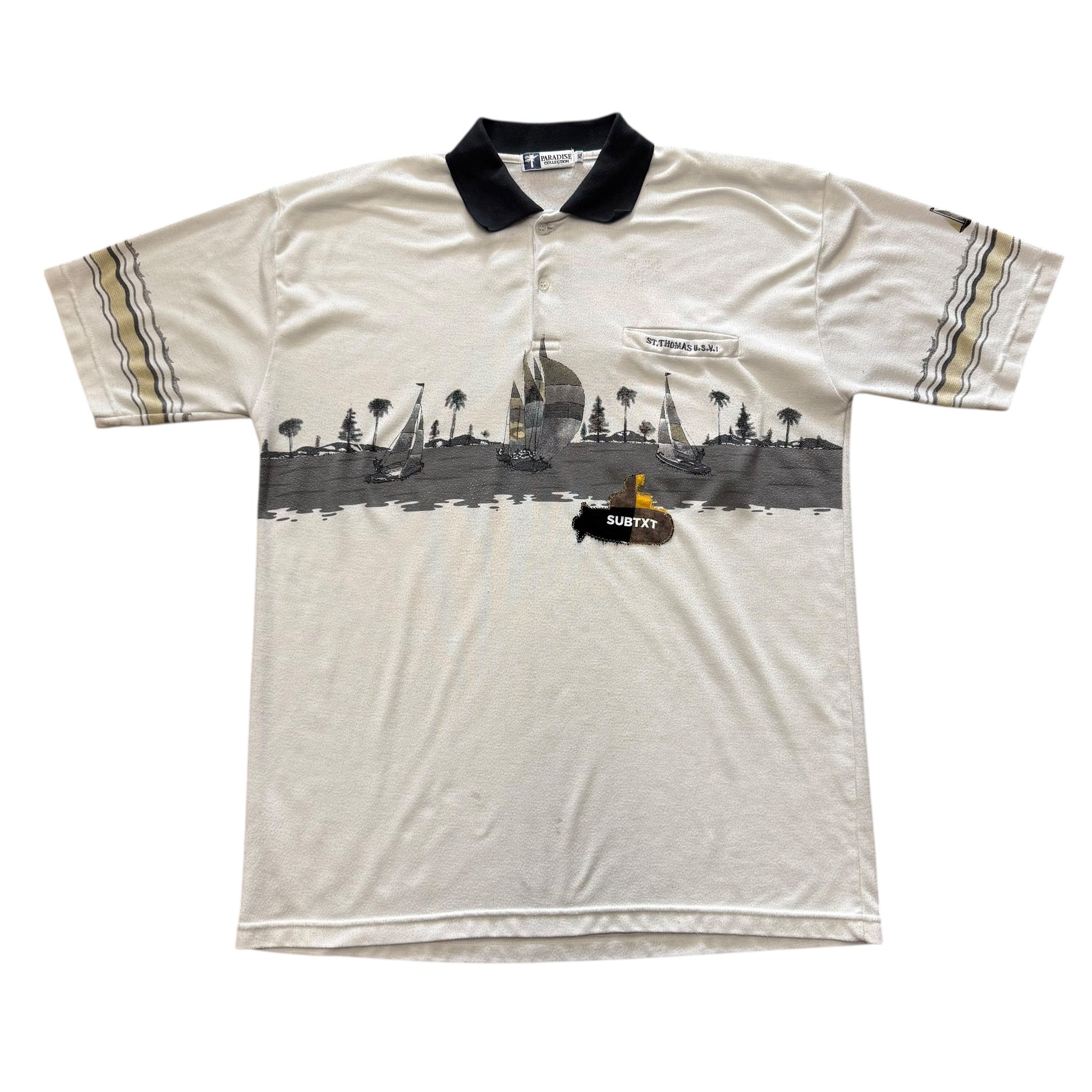 SUBTXT INDUSTRIES ST THOMAS SCENIC SUBTXT APPLIQUÉ POLO - sustainable skate/golf shoe made with recycled Blumaka foam and premium leather.