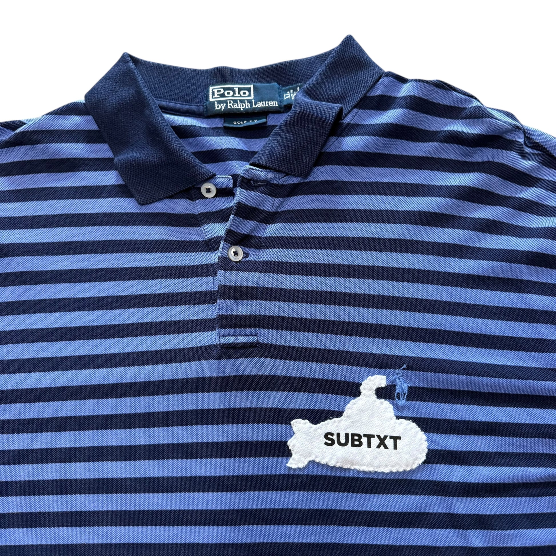 SUBTXT INDUSTRIES BLUE STRIPE RALPH x SUBTXT APPLIQUÉ - sustainable skate/golf shoe made with recycled Blumaka foam and premium leather.
