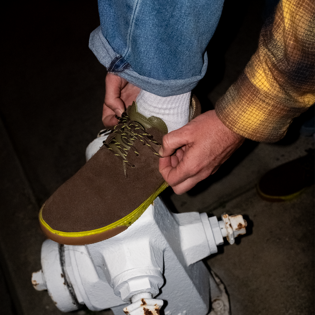 SUBTXT INDUSTRIES THE MACAW SKATE - sustainable skate/golf shoe made with recycled Blumaka foam and premium leather.