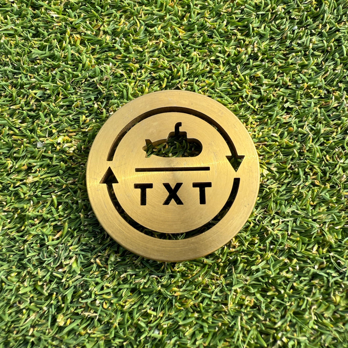 SUBTXT INDUSTRIES GOLD PLATED OG LOGO BALL MARKER - sustainable skate/golf shoe made with recycled Blumaka foam and premium leather.