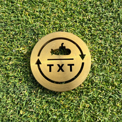 SUBTXT INDUSTRIES GOLD PLATED OG LOGO BALL MARKER - sustainable skate/golf shoe made with recycled Blumaka foam and premium leather.