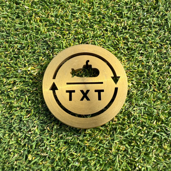 SUBTXT INDUSTRIES GOLD PLATED OG LOGO BALL MARKER - sustainable skate/golf shoe made with recycled Blumaka foam and premium leather.