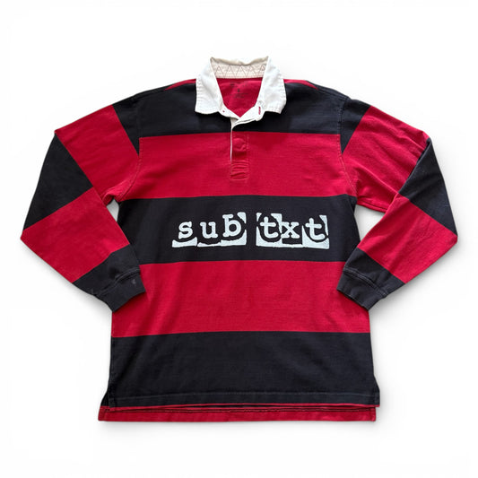 SUBTXT INDUSTRIES SUBTXT RUGBY STAMP - RED / NAVY (1 of 1) Medium - sustainable skate/golf shoe made with recycled Blumaka foam and premium leather.