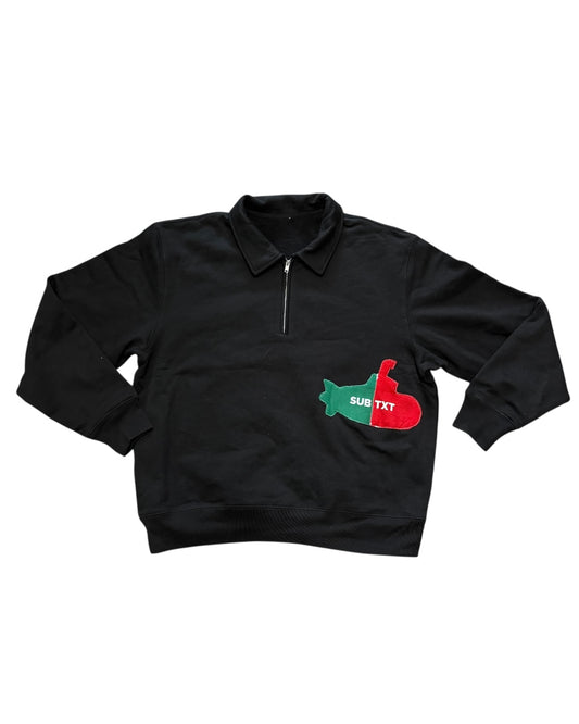 QUARTER ZIP HOLIDAY APPLIQUÉ