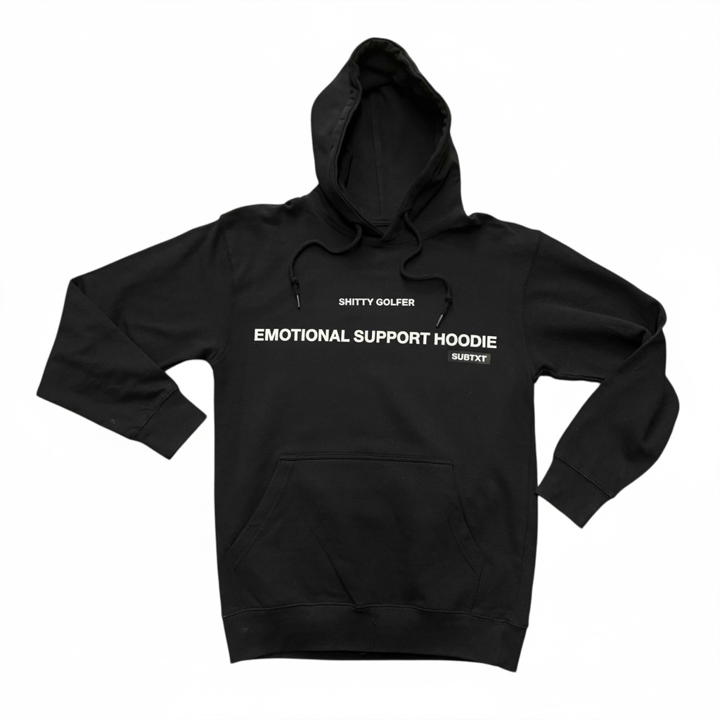 SUBTXT INDUSTRIES SH$TTY GOLFER SUPPORT HOODIE Small - sustainable skate/golf shoe made with recycled Blumaka foam and premium leather.