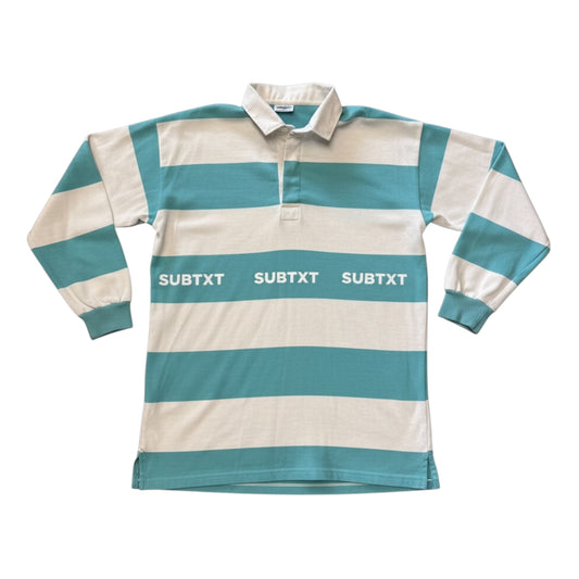 SUBTXT INDUSTRIES BABY BLUE RUGBY POLO Large - sustainable skate/golf shoe made with recycled Blumaka foam and premium leather.