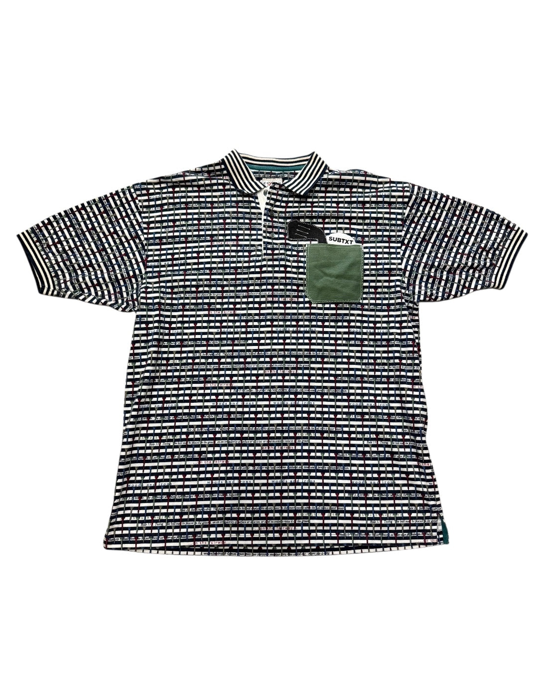 SUBTXT INDUSTRIES GOLF TEE POLO - BALL & CLUB APPLIQUÉ - sustainable skate/golf shoe made with recycled Blumaka foam and premium leather.