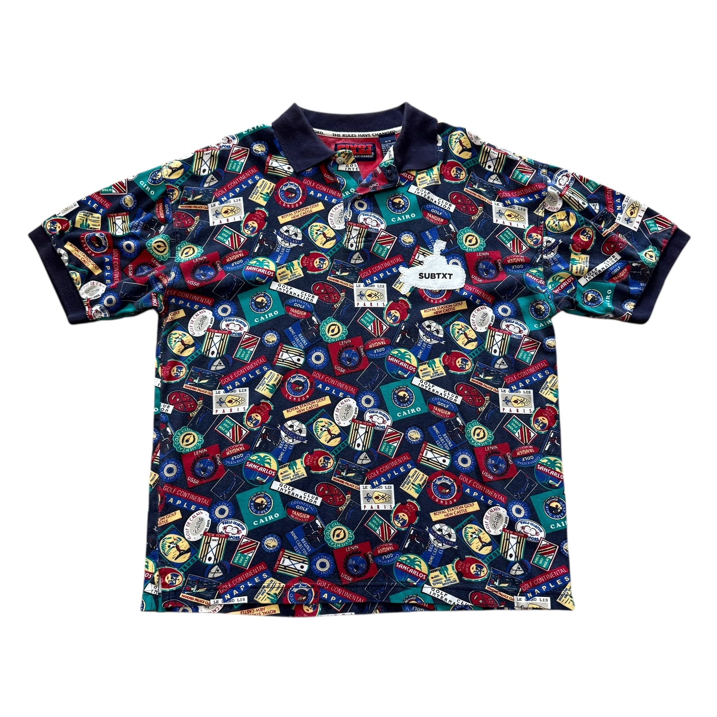 SUBTXT INDUSTRIES TRAVEL STAMP VINTAGE SUBTXT APPLIQUÉ POLO M L - sustainable skate/golf shoe made with recycled Blumaka foam and premium leather.